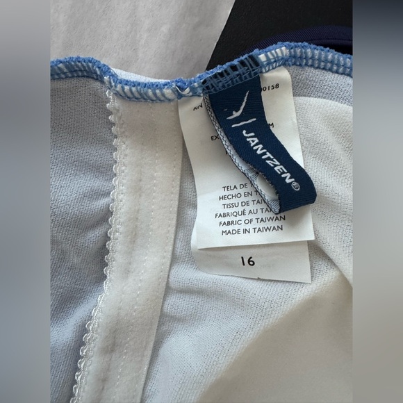 Jantzen One Piece Swimsuit Blue Removable Soft Cup Size 16 - Picture 10 of 11